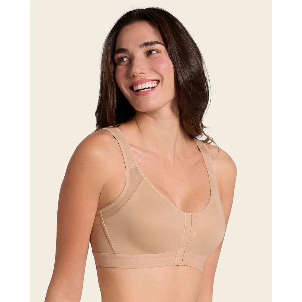 Leonisa NWT Posture Corrector Back Support Wireless Bra Sport Light Beige 36DD
